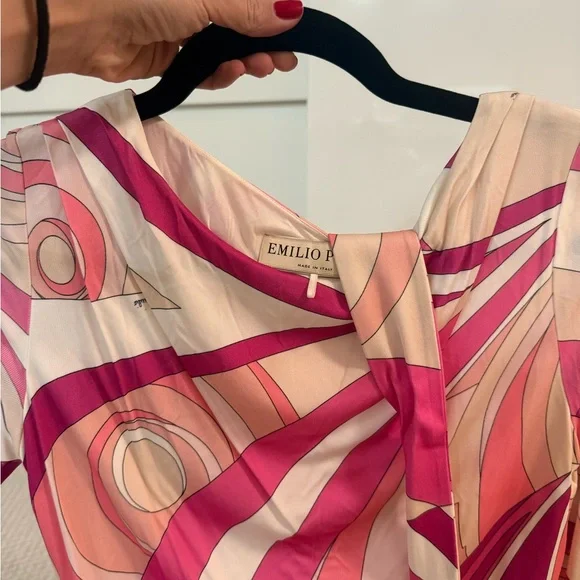 Emilio Pucci Pink and White Belted Dress - Picture 4 of 7